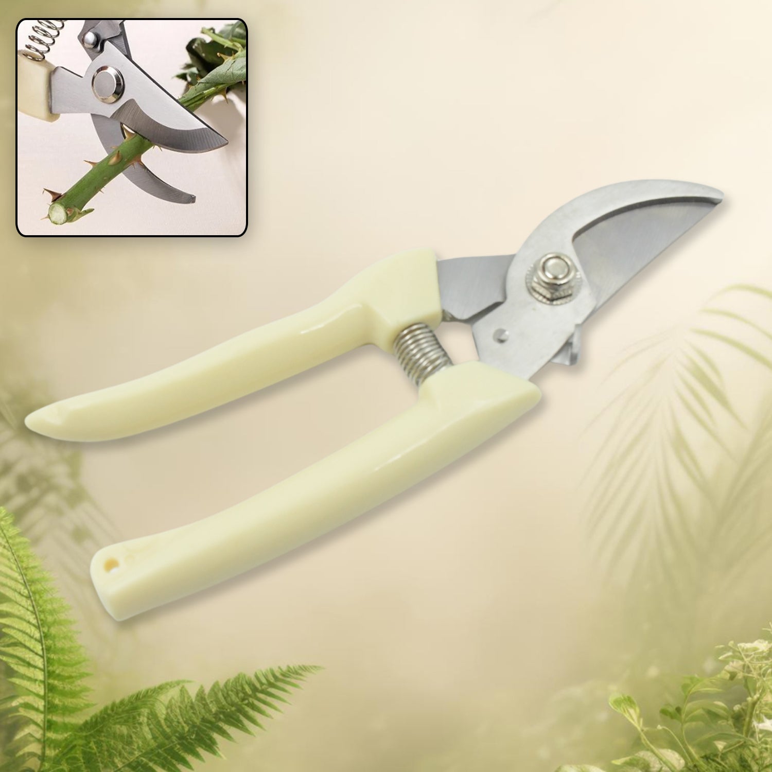 0471 Stainless Steel Pruning Shears with Sharp Blades and Comfortable handle - Durable Hand Pruner for Comfortable and Easy Cutting, Heavy Duty Gardening Cutter Tool Plant Cutter for Home Garden | Wood Bran (1 Pc) 0471 Stainless Steel Pruning Shears with Sharp Blades and Comfortable handle - Durable Hand Pruner for Comfortable and Easy Cutting, Heavy Duty Gardening Cutter Tool Plant Cutter for Home Garden | Wood Bran (1 Pc)